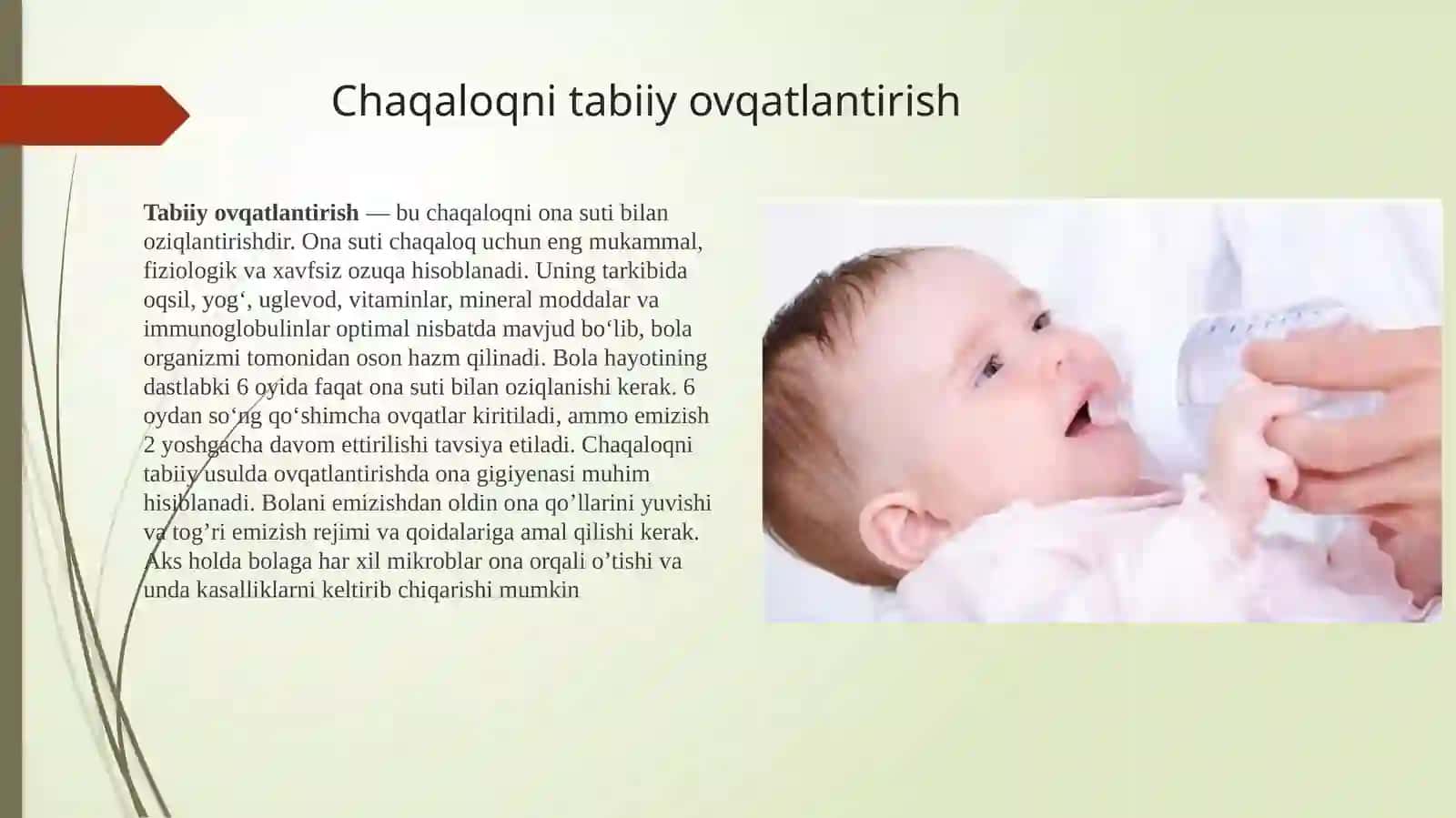 Chaqaloqlarni ovqatlantirish va parvarish qilish gigiyenasi 4