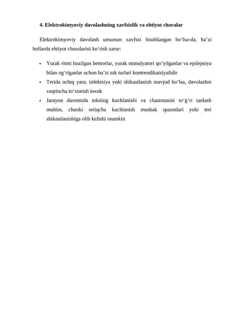 Elektrokimyoviy davolash va diagnostika usullari 4