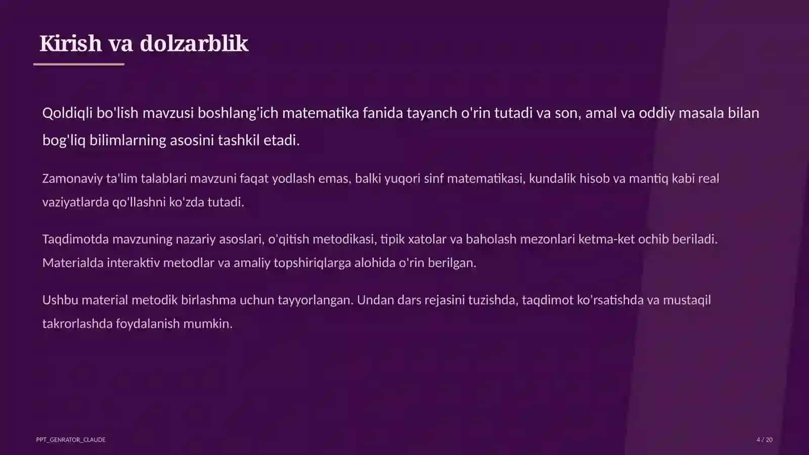 Qoldiqli bo'lish (3-sinf) 4