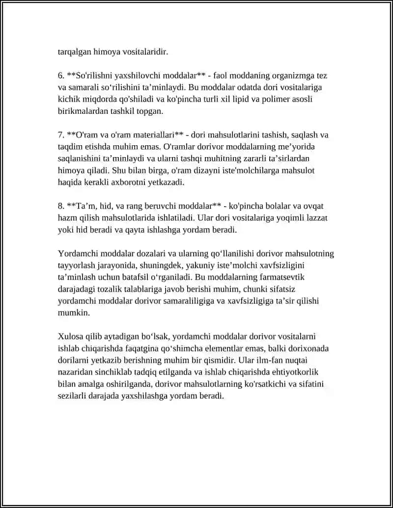 Yordamchi moddalar 4