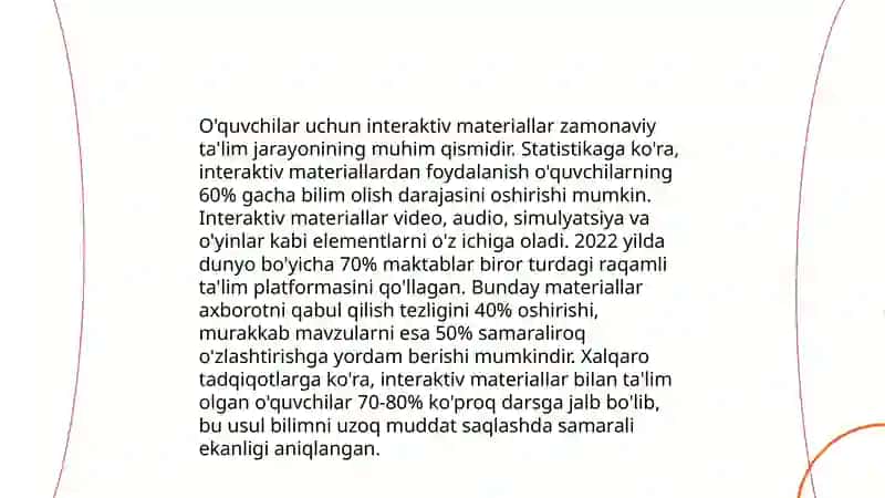 Chet tili jarayoni uchun tarqatma materiallar yaratish 4