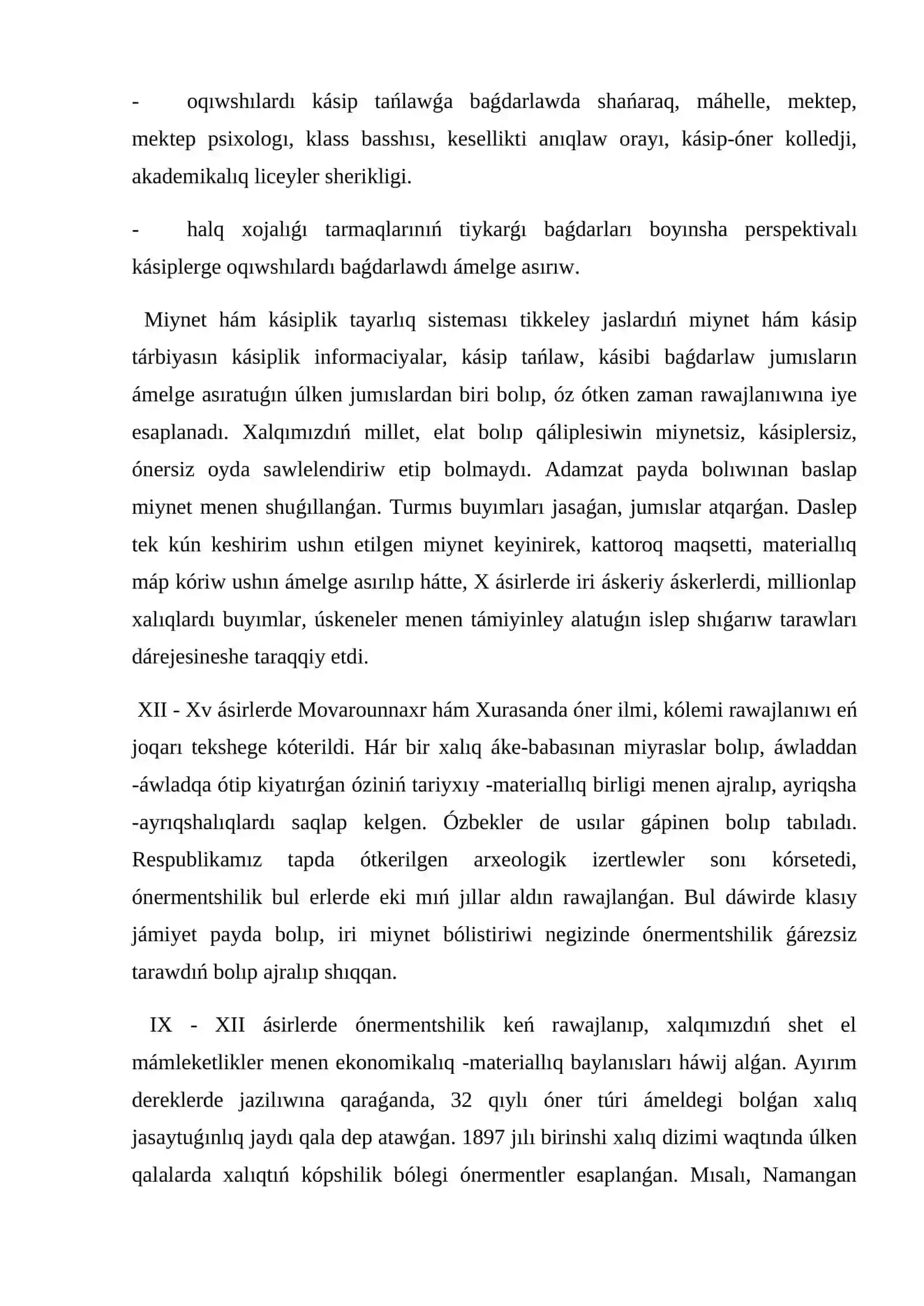 Kásipke baǵdarlaw haqqında túsinik, kásipke baǵdarlaw normativ tiykarları 4