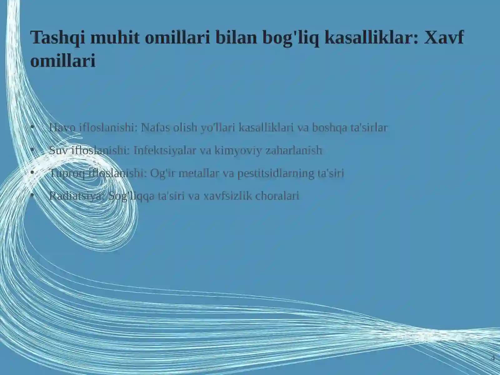 Ovqatlanish va tashqi muhit omillari bilan bog'liq kasalliklar: Oldini olish va boshqarish 4