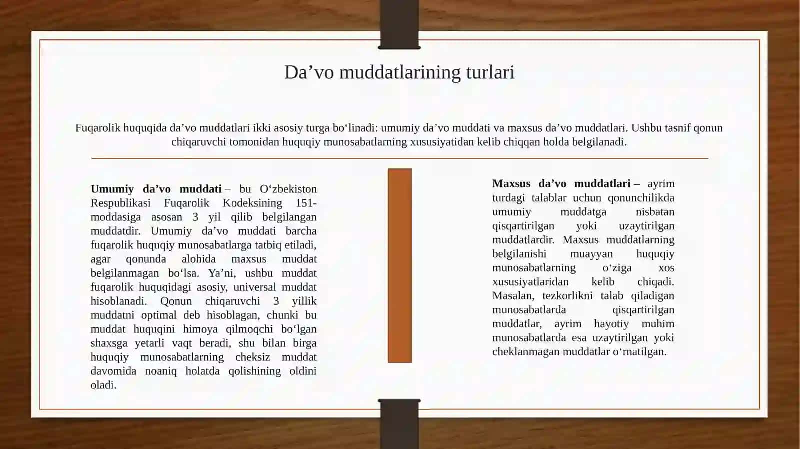 Fuqarolik huquqida da’vo muddati tushunchasi va turlari 4