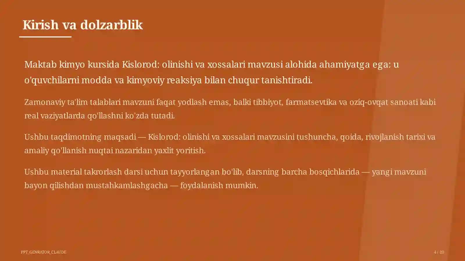 Kislorod: olinishi va xossalari (7-sinf) 4
