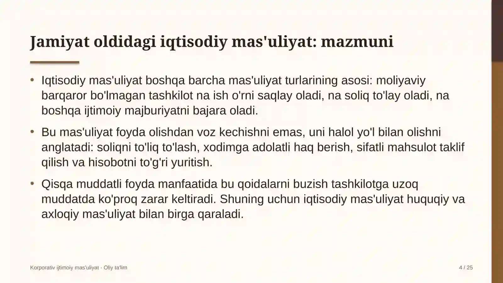 Konservatoriyalarda jamiyat oldidagi iqtisodiy mas'uliyatni amalga oshirish 4