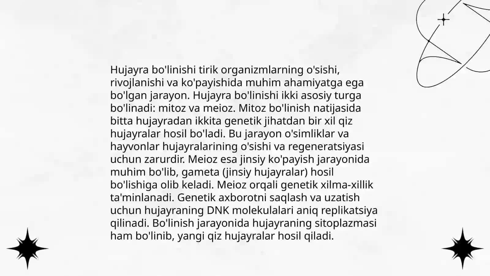 O'simlik hujayralarining ontogenezi va hujayra tuzulmalarining boigenizi Mavlonova Tilobatxon 4