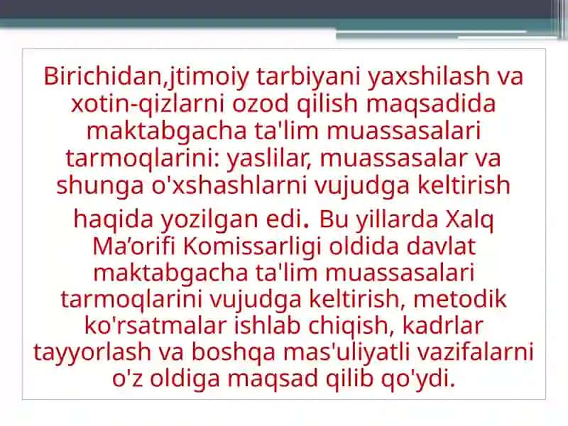 9-mavzu: Maktabgacha ta'lim bo'yiicha metodik ishlarni tashkil qilish 4
