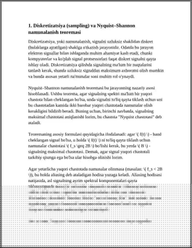 DISKRETIZATSYA (SIMPLING) VA KVANTLASH 4