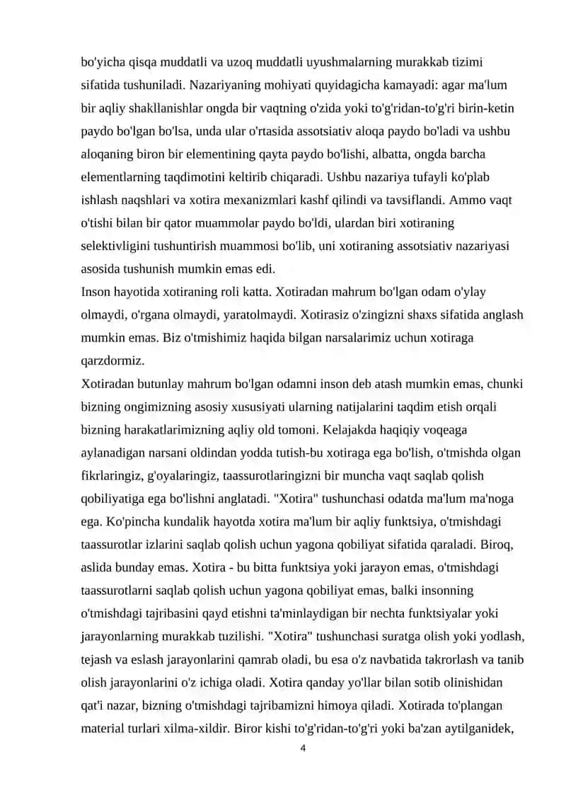 Mavzu: Xotiraning buziliashi va rivojlanishi 4