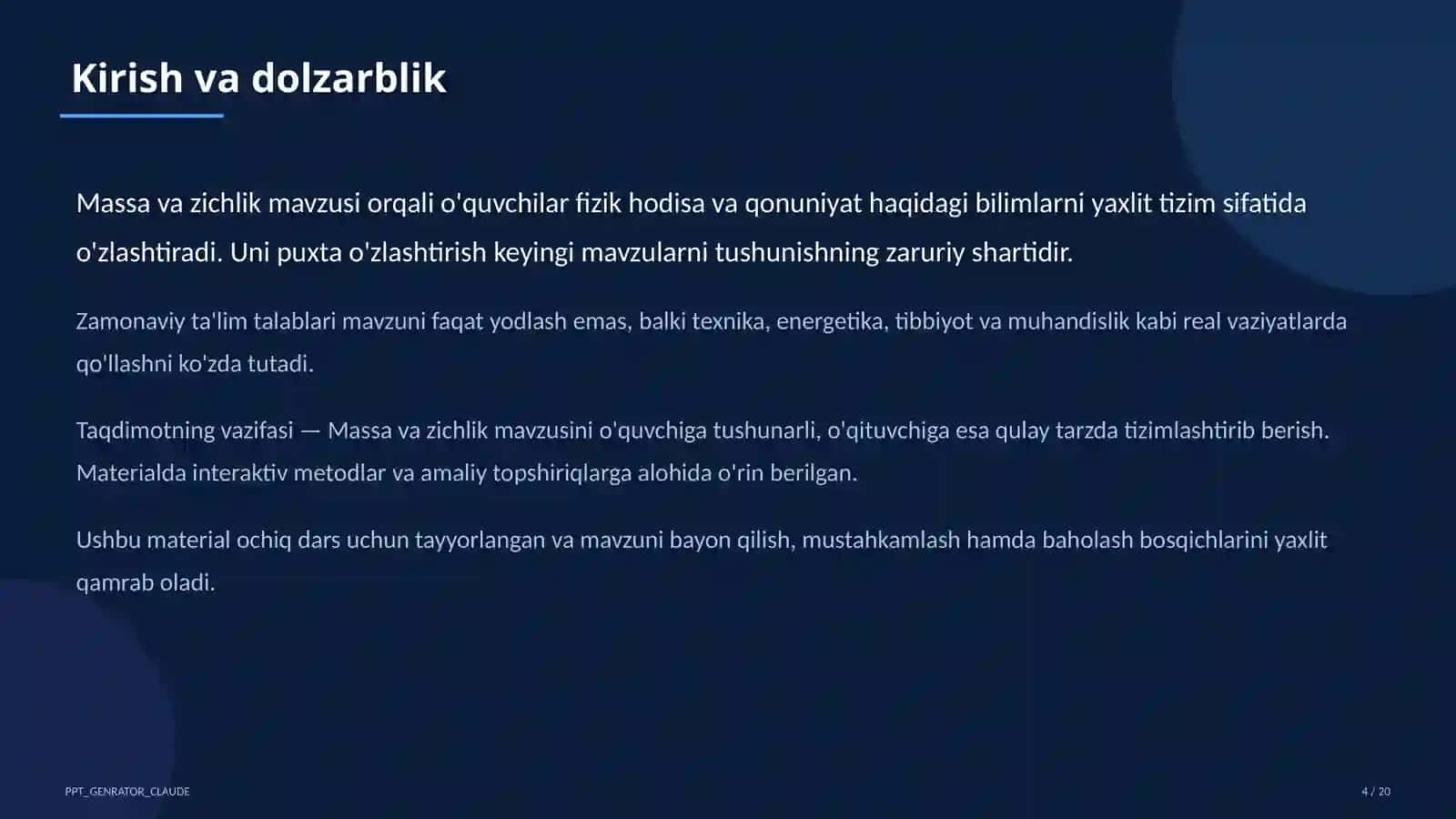Massa va zichlik (6-sinf) 4