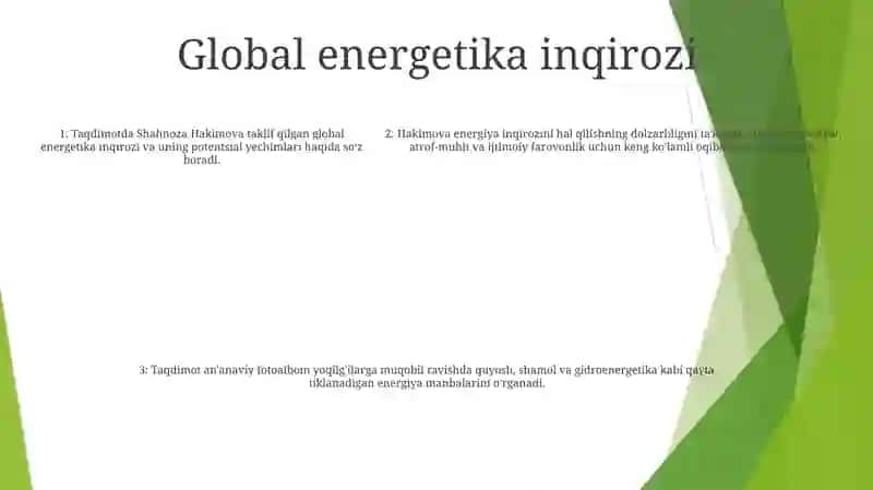 Global Energetika Muammosini Hal Qilish 4