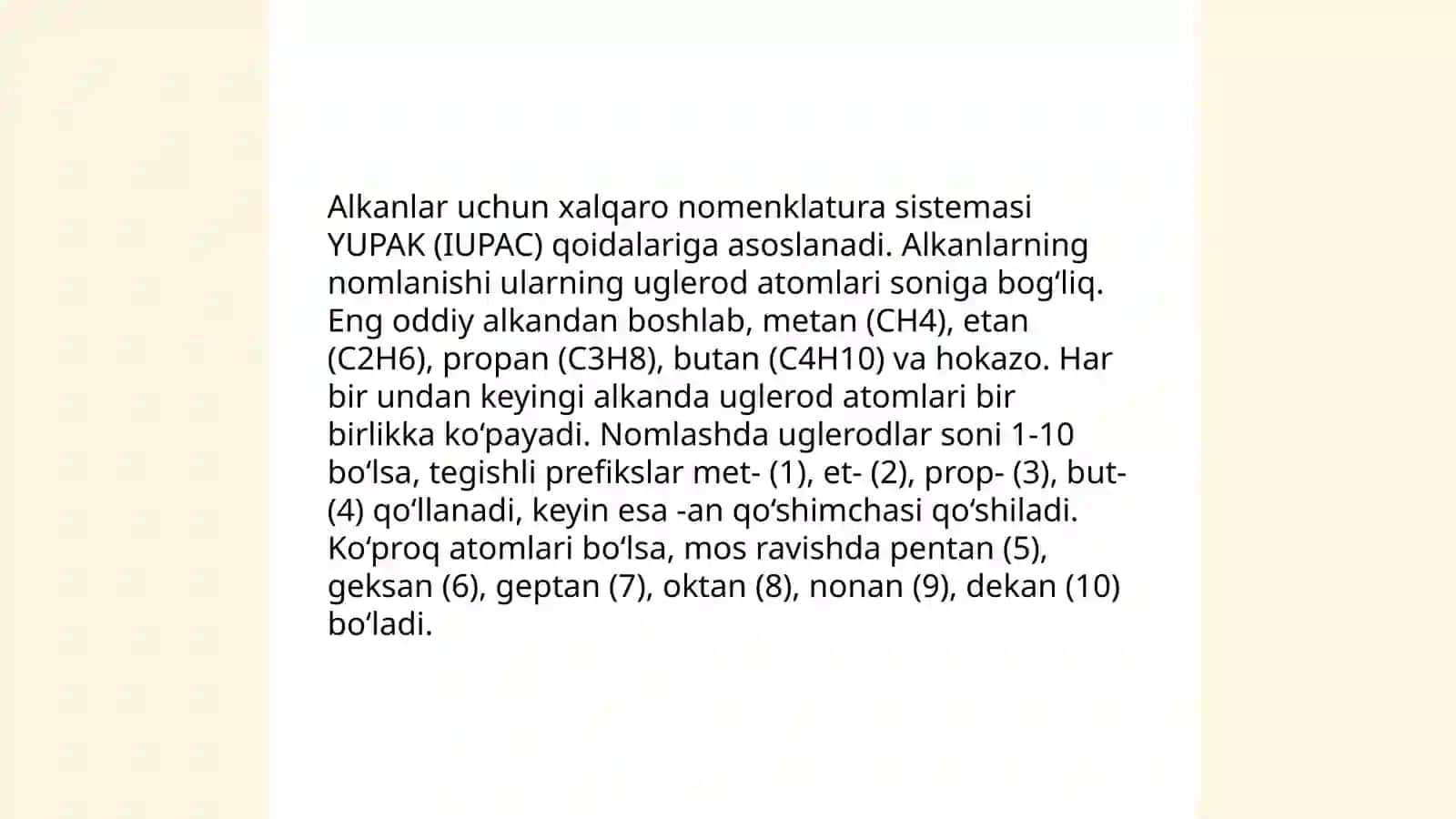 Alkanlar.Nomlanishi,Tuzilishi,Izomeriyasi,Olinishi va Kimyoviy Xossalari 4