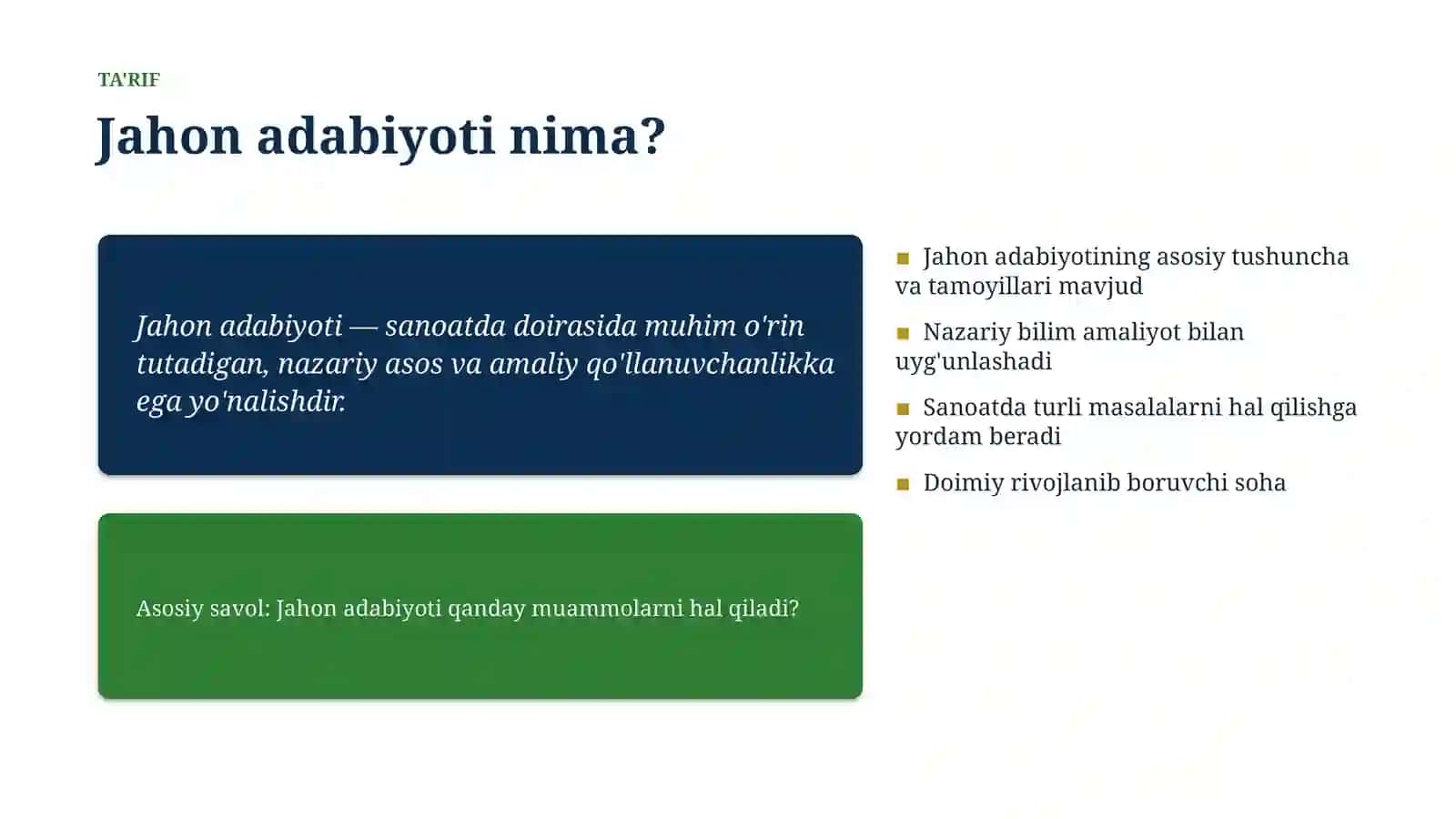Jahon adabiyoti Global tendensiyalari 4