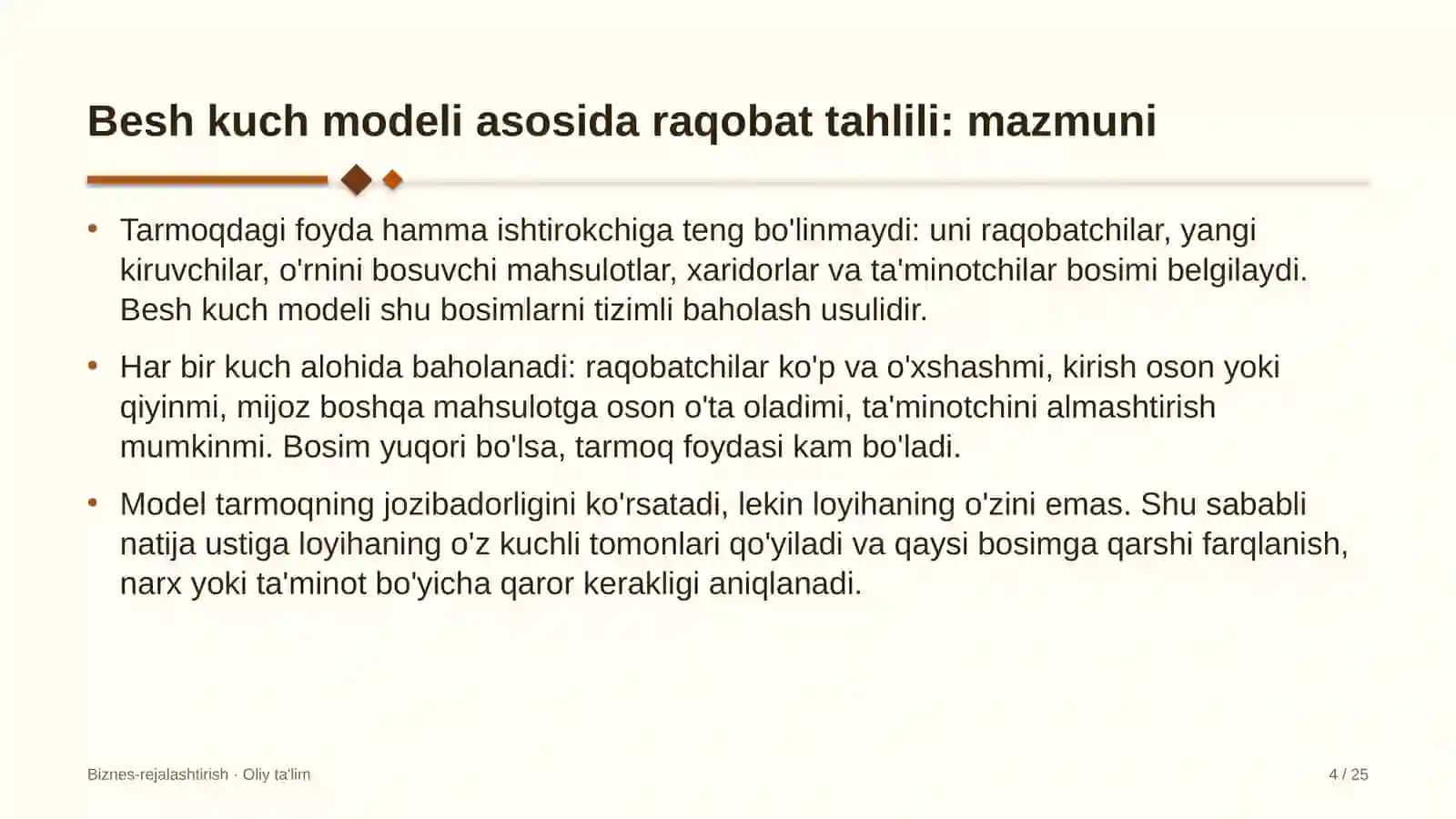 baholash tashkilotlarida besh kuch modeli asosida raqobat muhitini tahlil qilish 5152 4