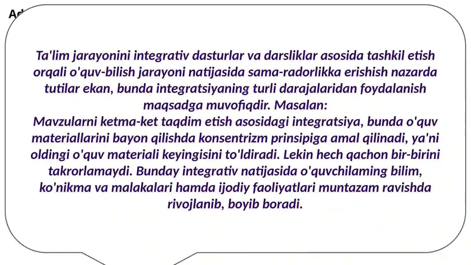 Integratsiyalashgan taʼlimni amaliyotga tadbiq etish boʻyicha turli guruhlarga mansub respondentlarning fikrlarini aniqlashga qaratilgan sotsiologik tadqiqotlar 4