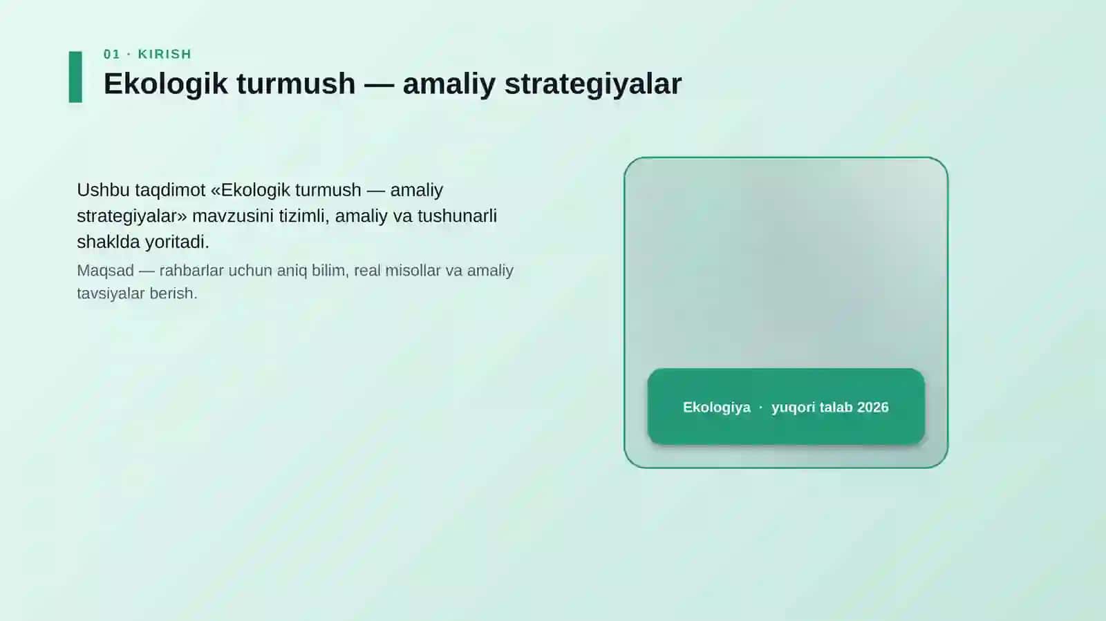 Ekologik turmush — amaliy strategiyalar 4