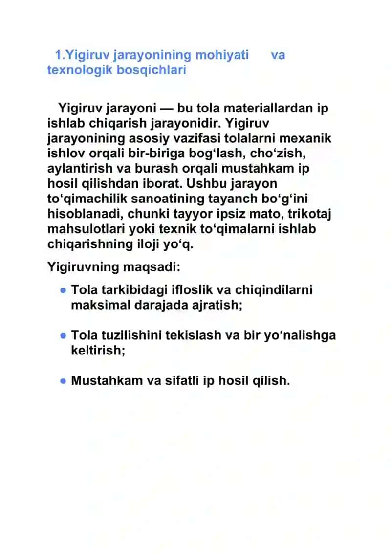 Yigiruv Jarayonidagi Avtomatlashtirilgan Tola Tozalash Mashinalarini Tadqiq Etish 4