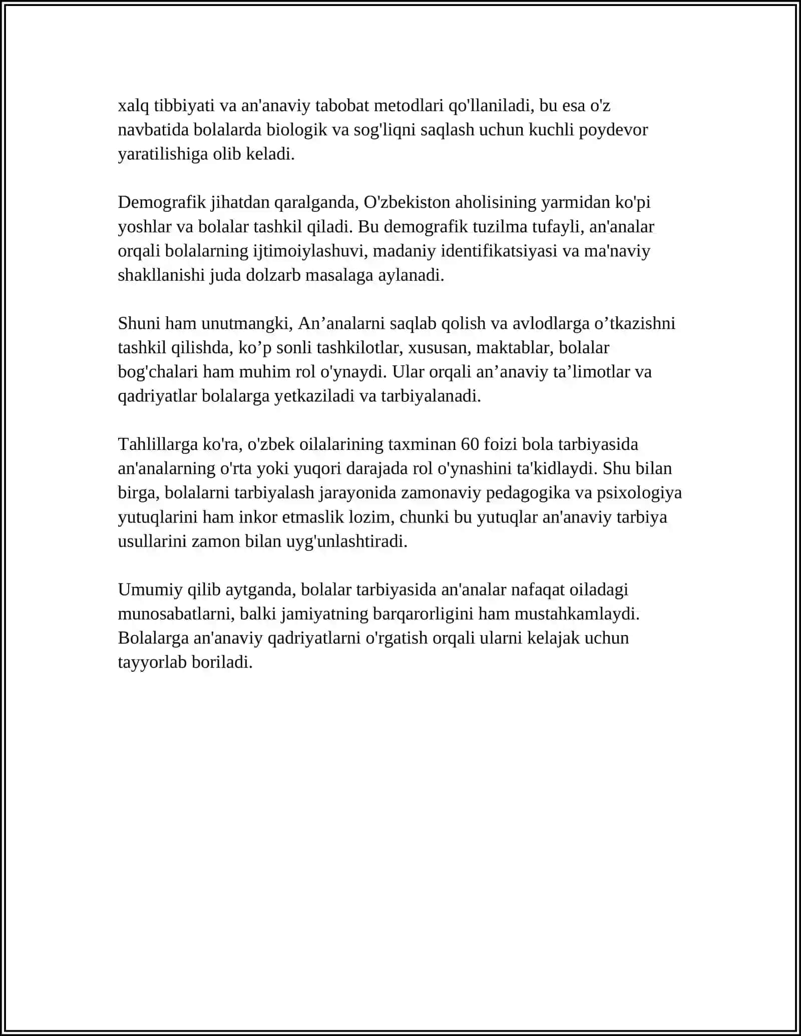 HAMDOʻSTLIK DAVLATLARI OILALARIDA TARBIYA JARAYONINI TASHKIL ETISH 4