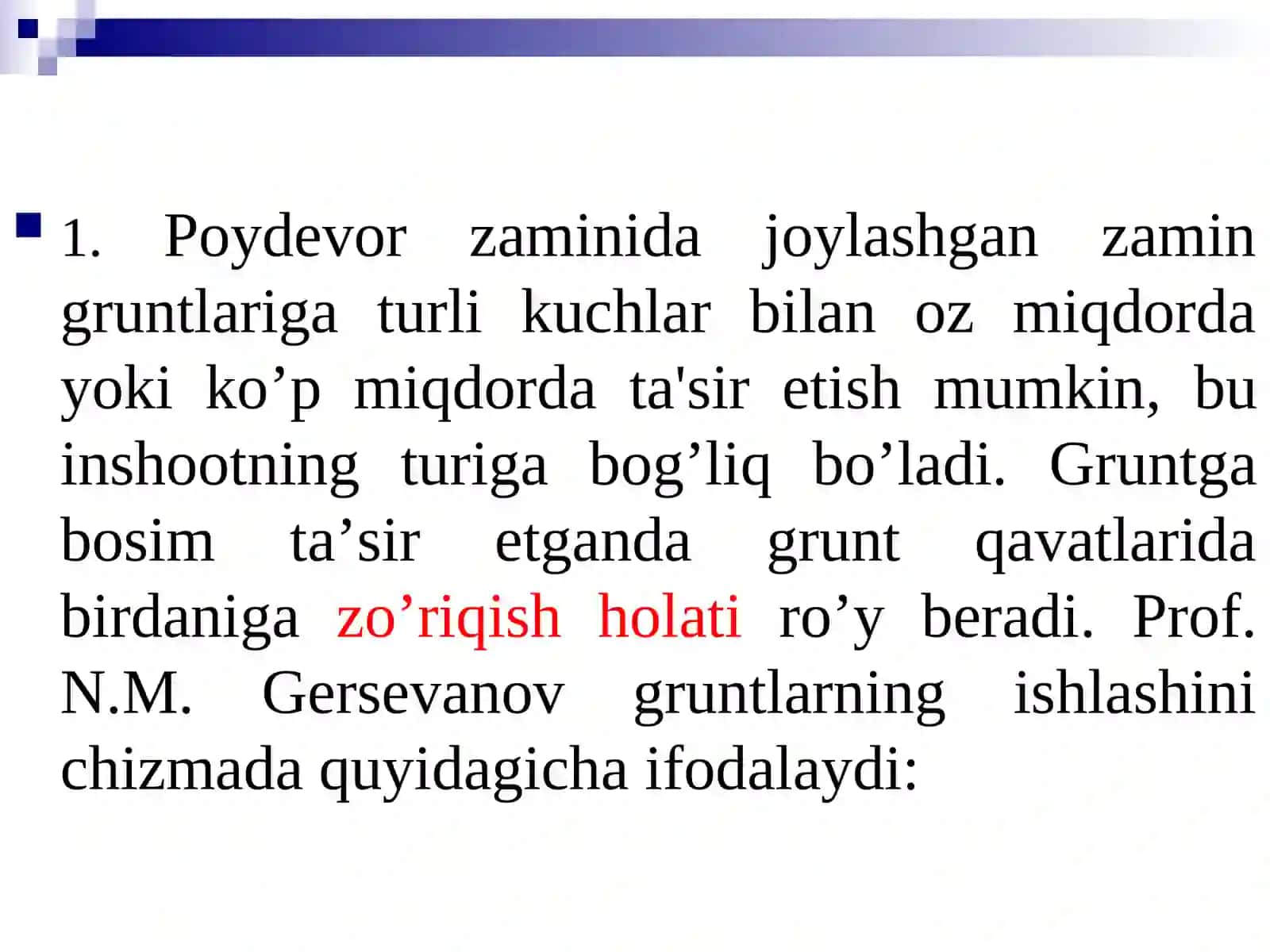 Inshoot zaminidagi gruntla-rining yuk ko‘tara olish qobiliyati 4