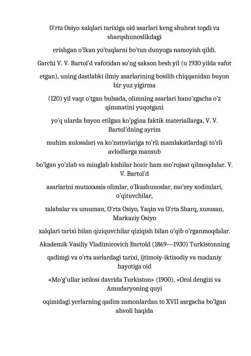 V.V.BARTOLDNING TARIXIY ASARLAR AHAMIYATI 4