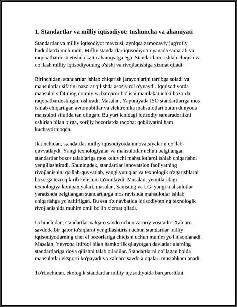 STANDARTLAR VA ULARNING XALQ XO'JALIGIDAGI AHAMIYATI 4