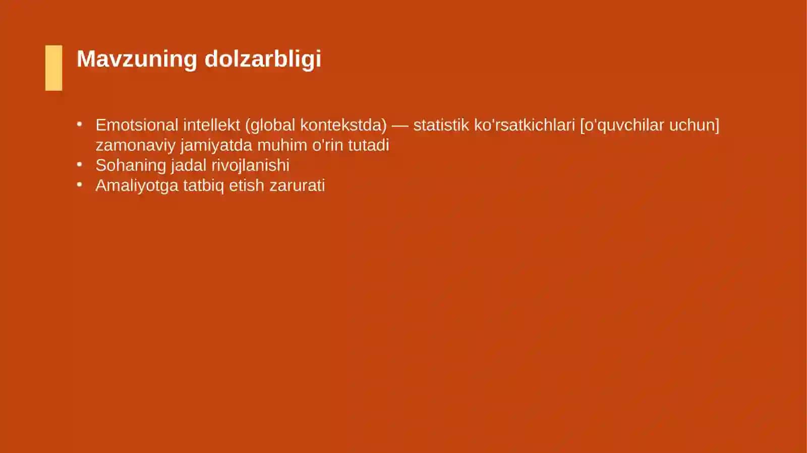 Emotsional intellekt (global kontekstda) — statistik ko'rsatkichlari [o'quvchilar uchun] 4