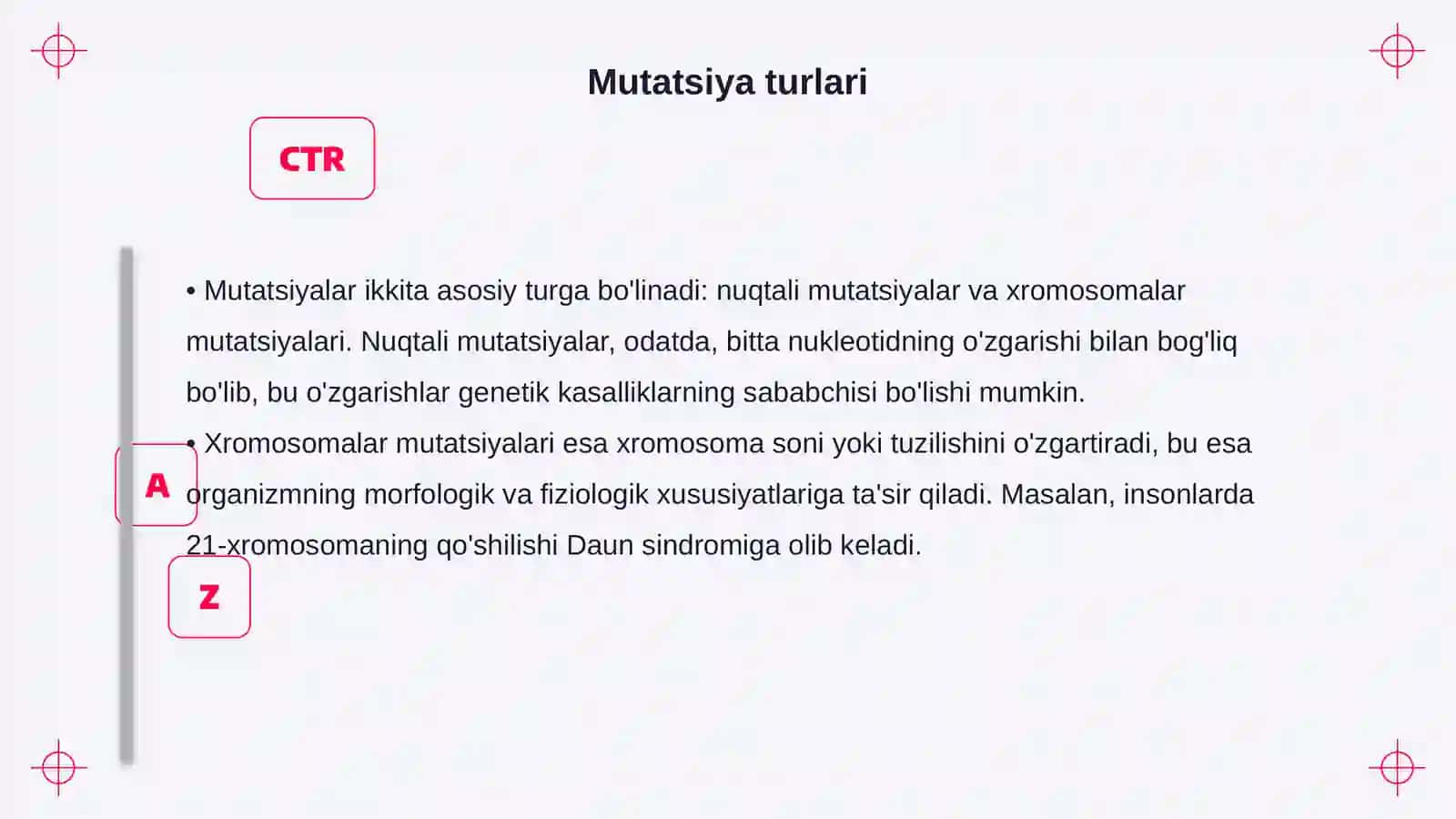 Mutatsiyalar va ularning evolutsion mohiyati 4