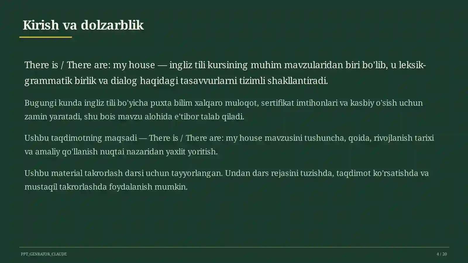 There is / There are: my house (4-sinf) 4