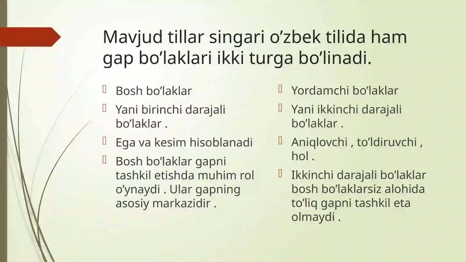 Gapbo'laklari. Ega va kesim bo’yicha misollar ustida ishlash 4