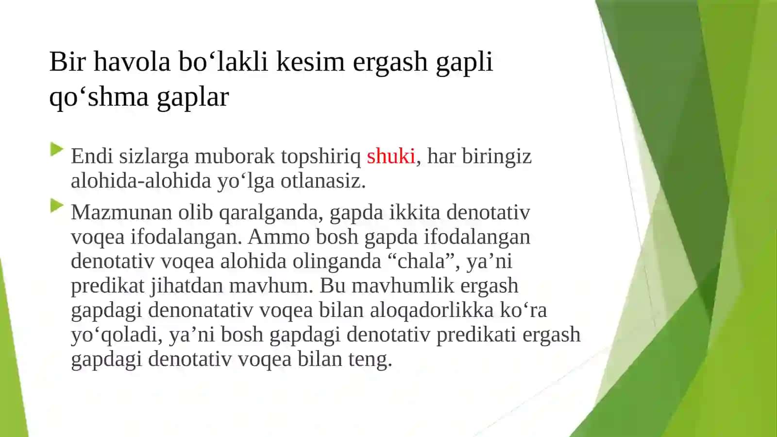 Kesim,oʻrin,paytergashgapliqoʻshmagaplar 4