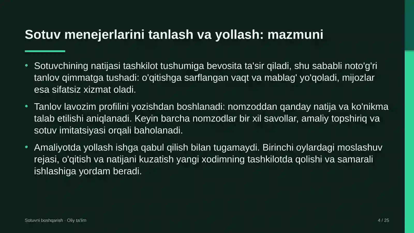 buxgalteriya xizmatlarida sotuv menejerlarini tanlash va yollash 7323 4
