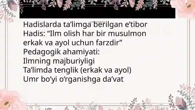 Hadislarning pedagogik ahamiyati 4