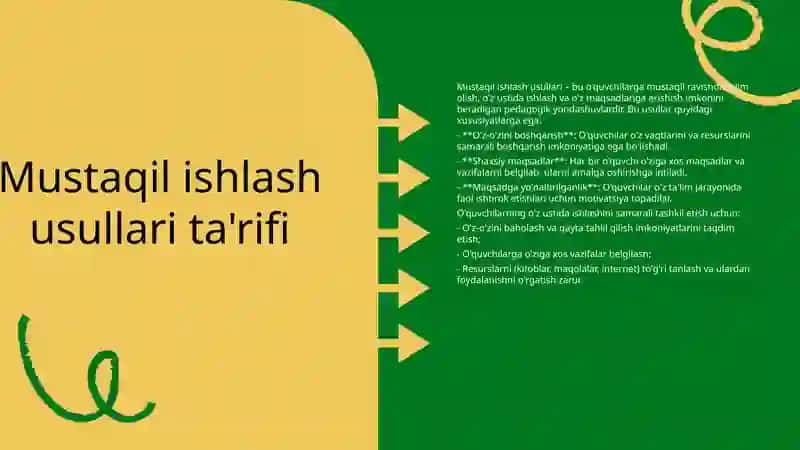 Oʻquvchilarning Mustaqil Ishlash Usullari 4