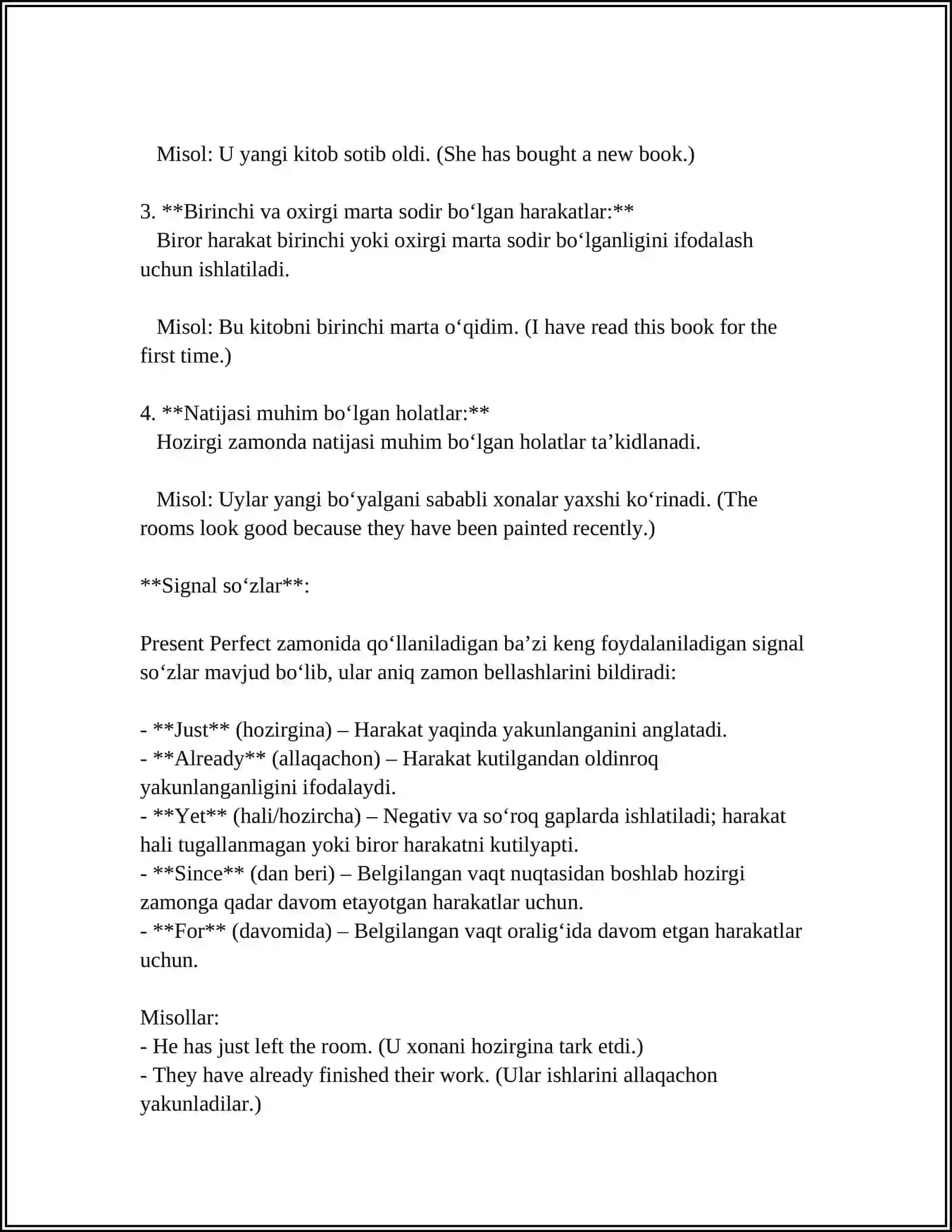 PRESENT PERFECT 4
