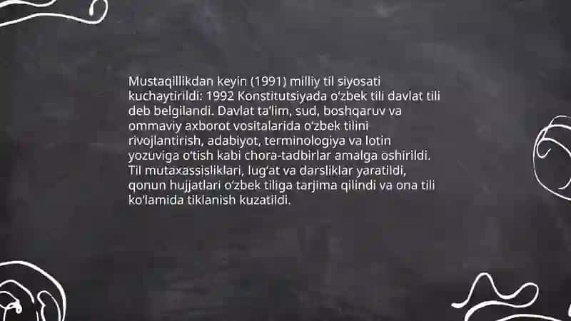 Mustaqillik yillarida Oʻzbekistondagi maʼnaviy va madaniy taraqqiyot 4