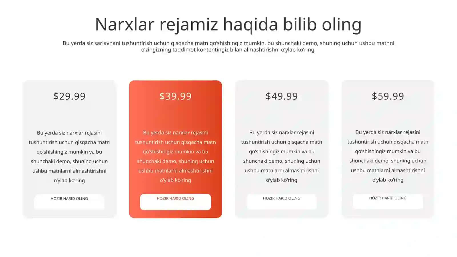 Zamonaviy Xizmatlar Narxnomasi va Moliyaviy Rejalashtirish Taqdimoti (10 Slayd) 4