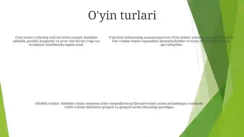 OʻYin Bola Faoliyatining Asosiy Turi Sifatida 4