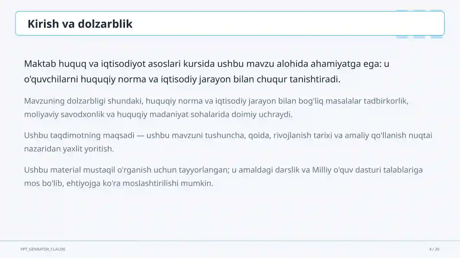Huquq va iqtisodiyot asoslari (9–11) 4