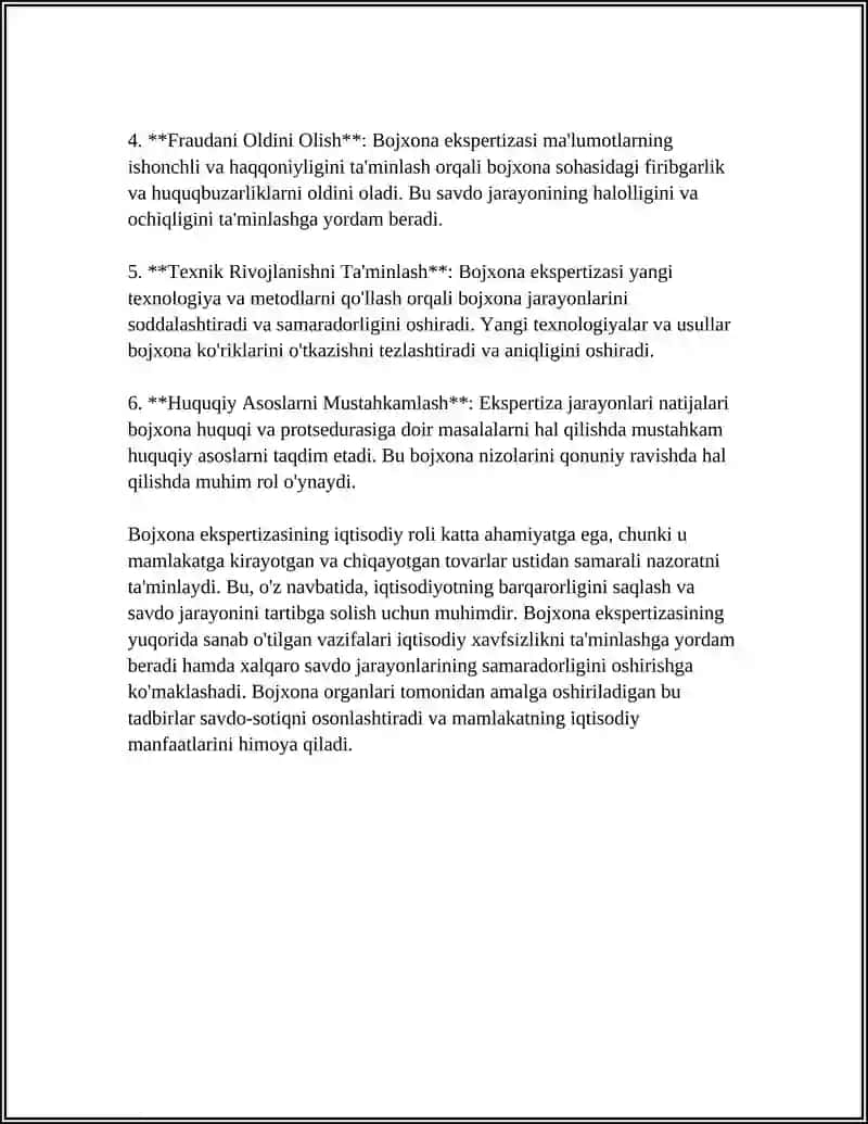 BOJXONA EKSPERTIZASI VA UNING IQTISODIYOTDAGI ROLI 4