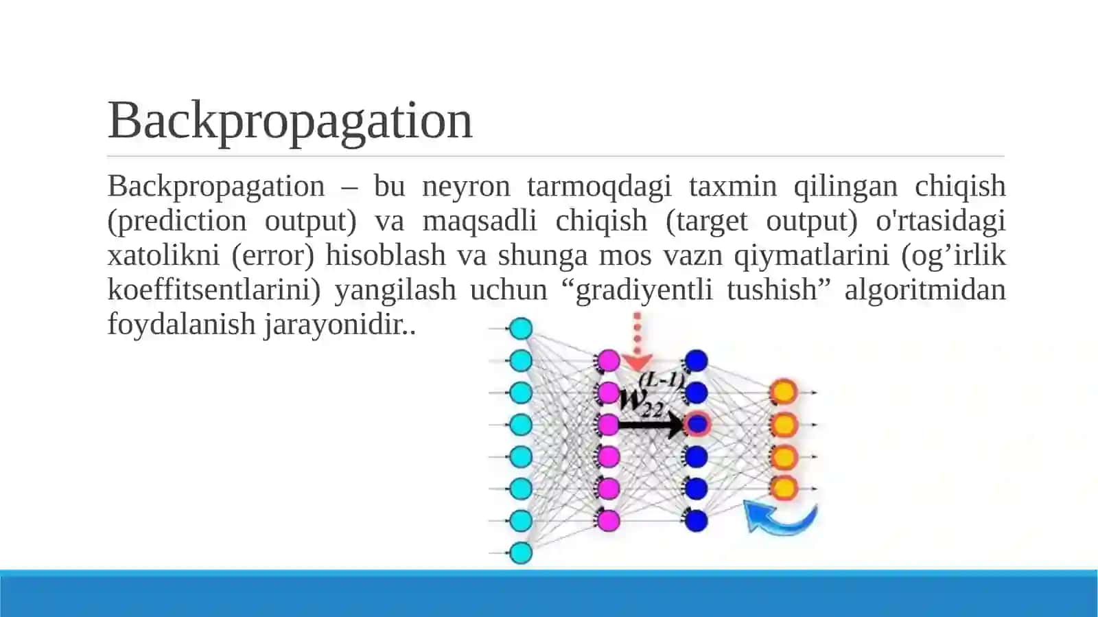Neyron tarmoqlarini o'qitish algoritmlari 4