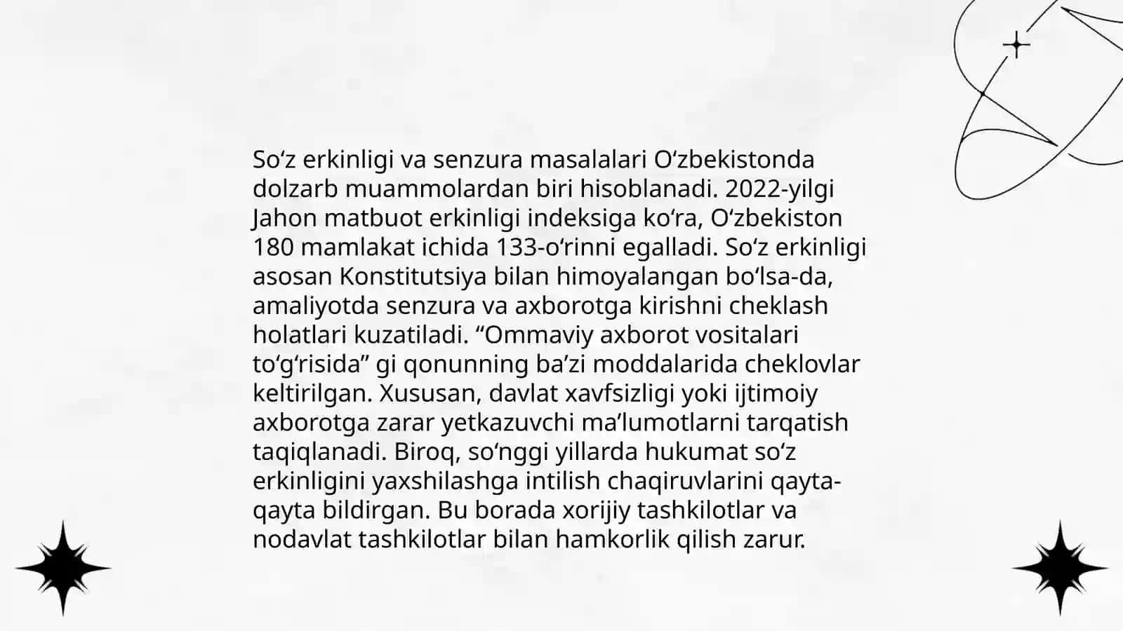 O‘zbekiston Respublikasida ommaviy axborot vositalari (o‘zgarish va muammolar) 4
