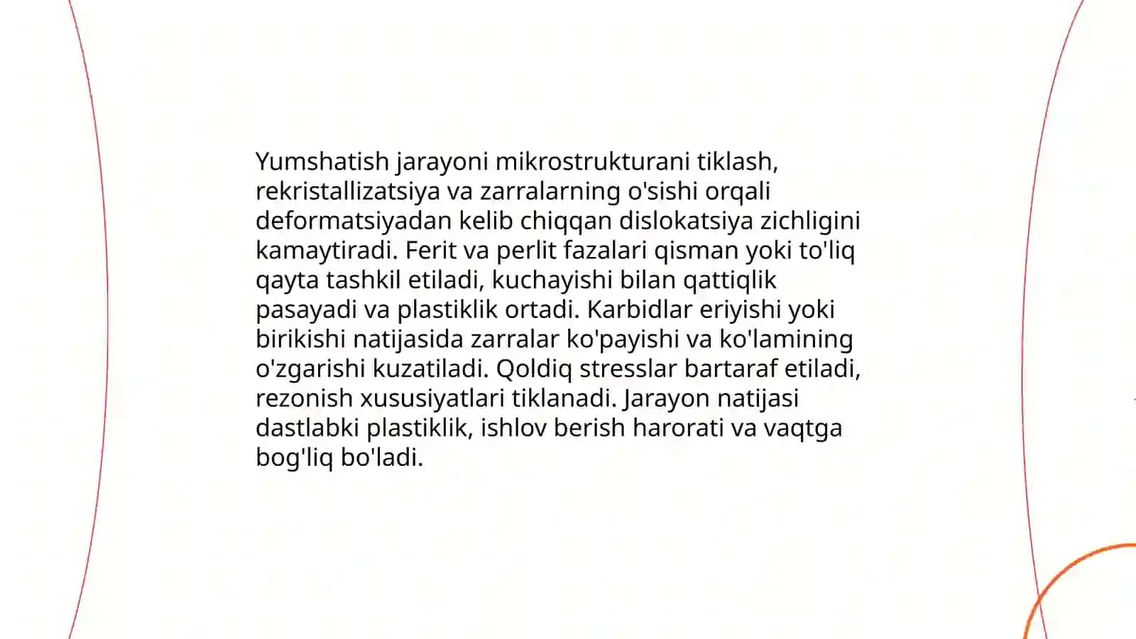 Yumshatish va Normallash bõshatish Termik ishlov berish 4