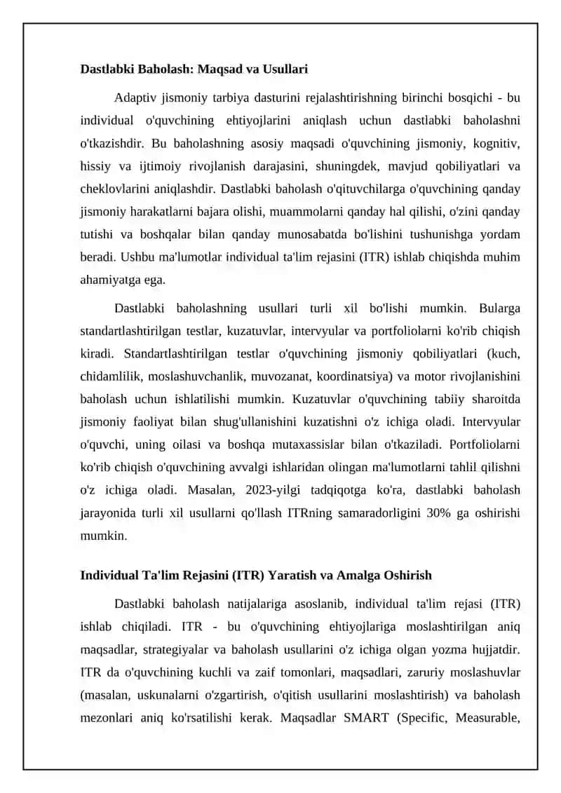 Adaptiv jismoniy tarbiya jarayonida shahsni tayorlash 4