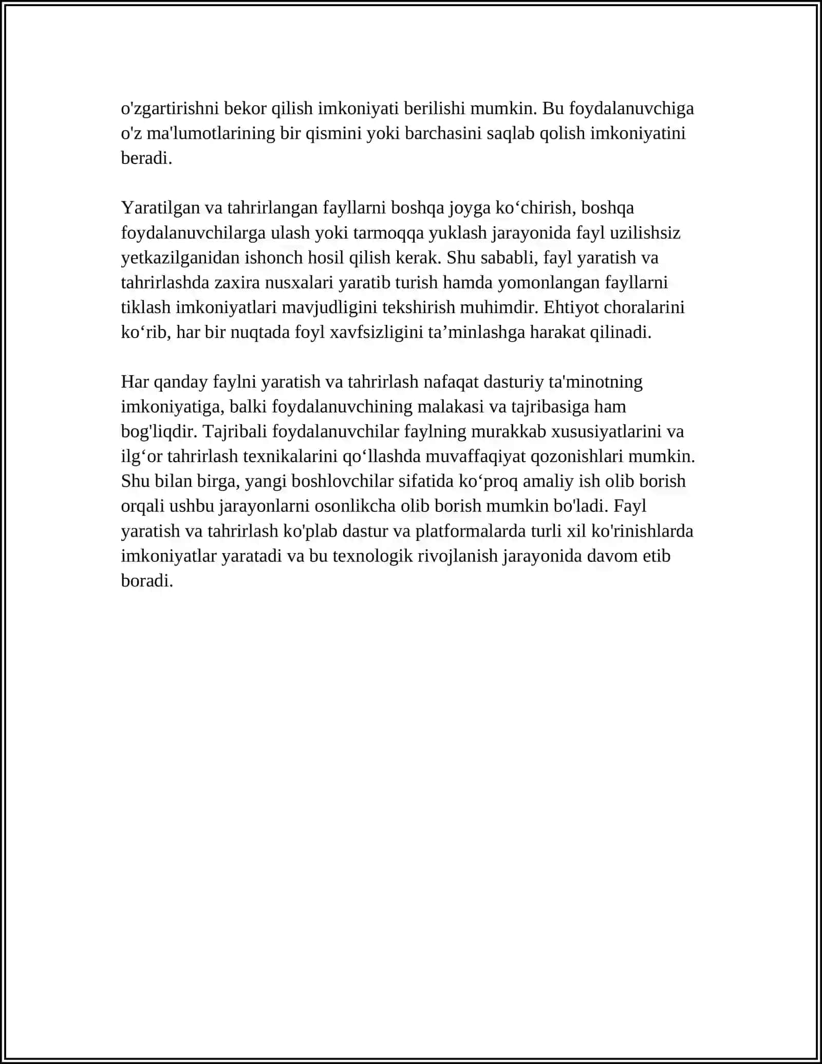 FAYLLAR BILAN ISHLASH 4