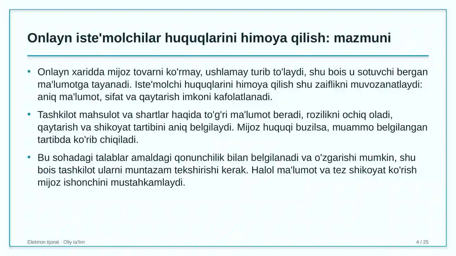 neft mahsulotlarini tashishda onlayn iste'molchilar huquqlarini himoya qilish 6976 4