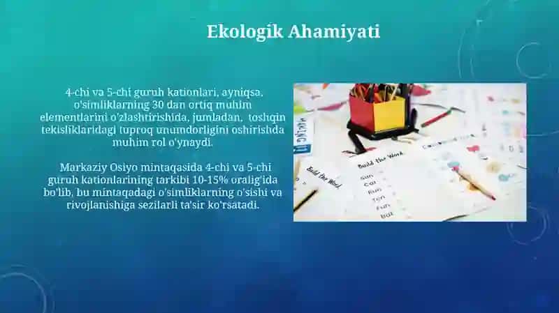 4-Chi va 5-Chi Guruh Kationlarining Umumiy Xususiyatlari 4