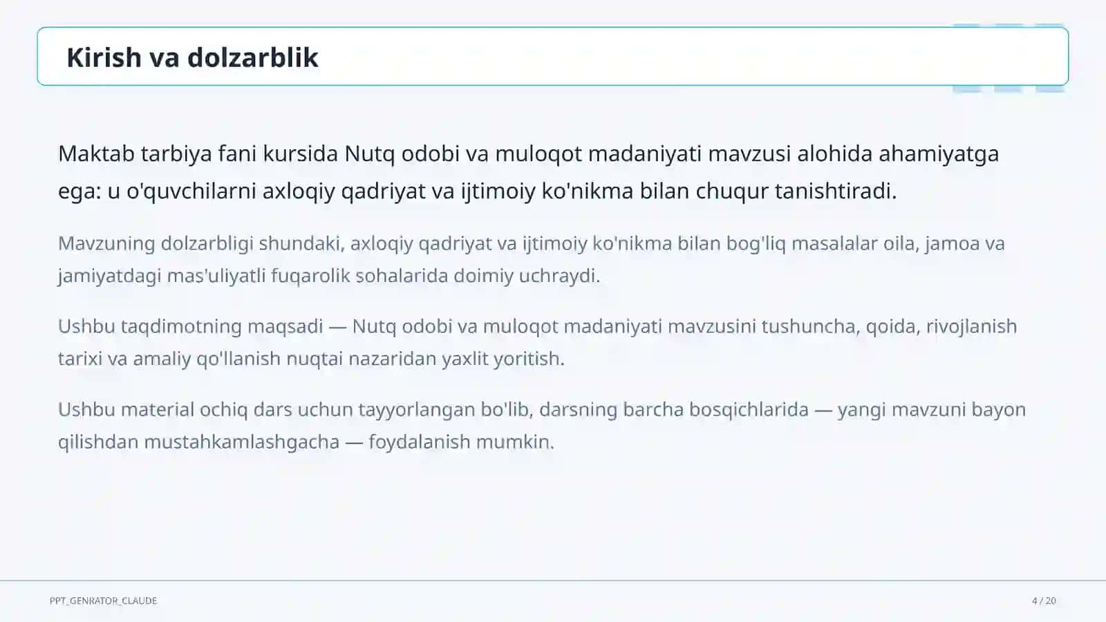 Nutq odobi va muloqot madaniyati (8-sinf) 4