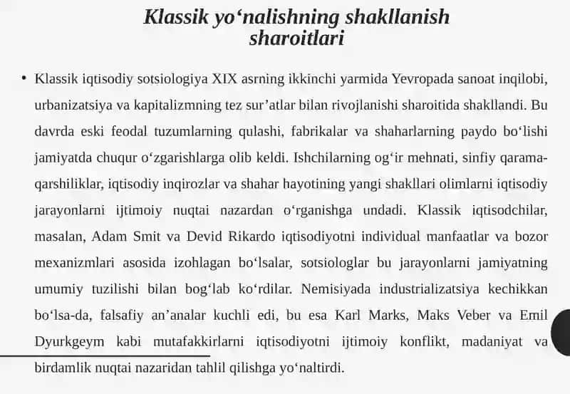 Klassik va zamonaviy iqtisodiy sotsiologiya 4