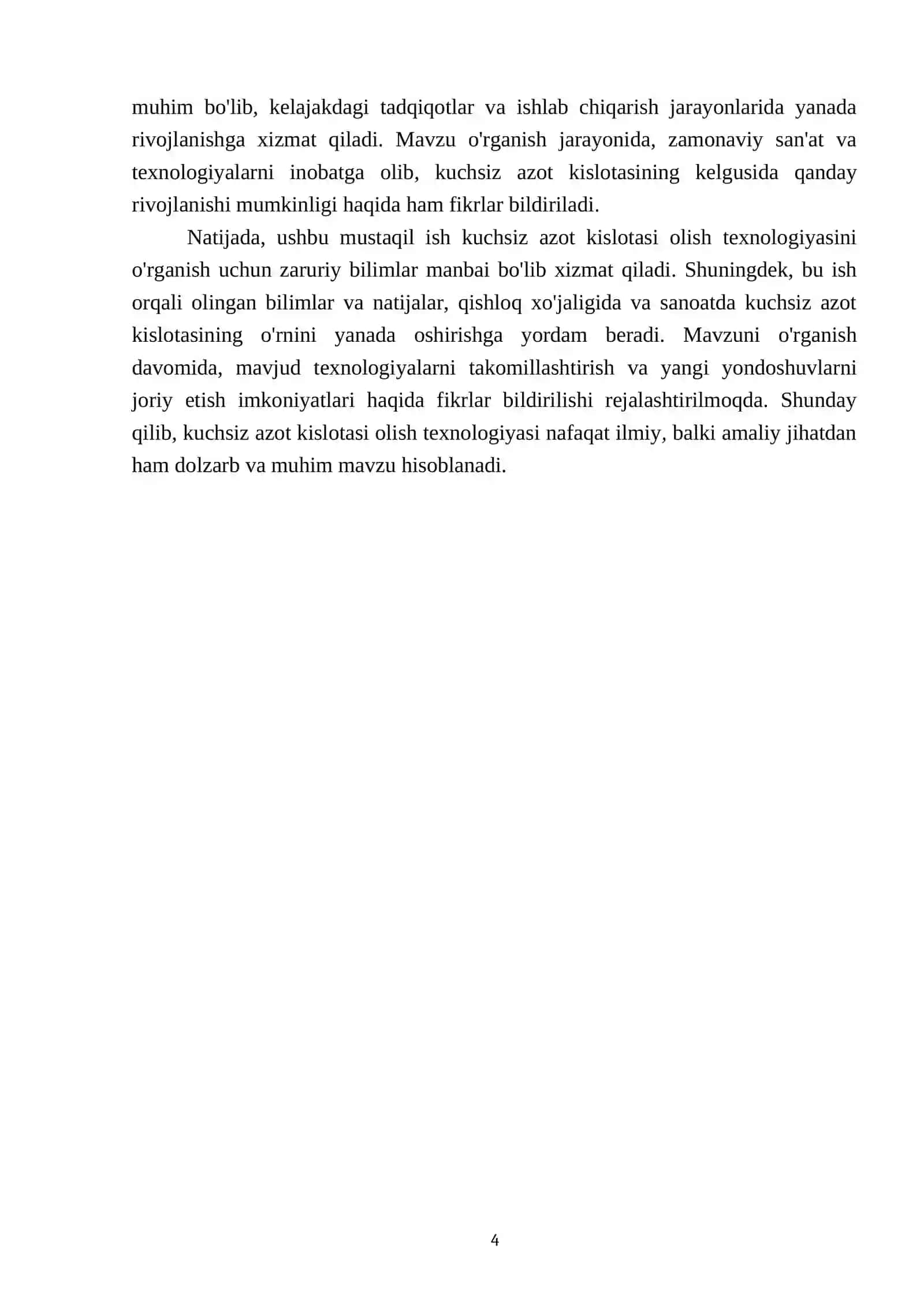 Kuchsiz azot kislotasi olish texnologiyasi 4